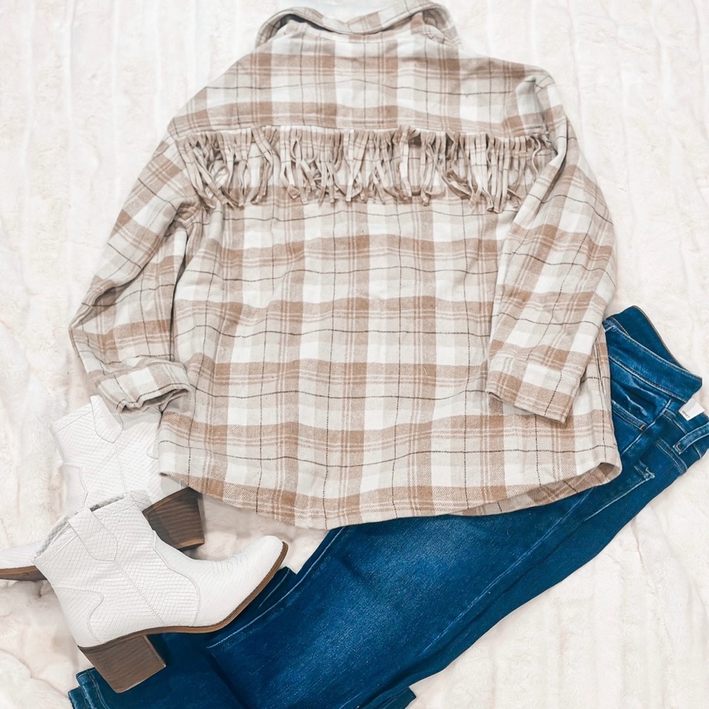 Boutique fringe jacket shacket